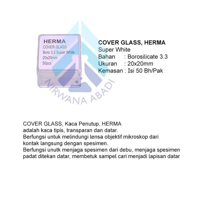 d95o- Cover Glass 24X24Mm Herma, Kaca Penutup, Deck Glass Mikroskop