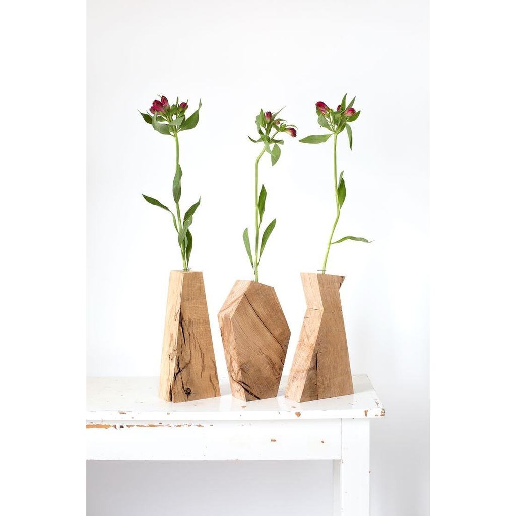 Vas Meja Kayu Tangkai Bunga Minimalis