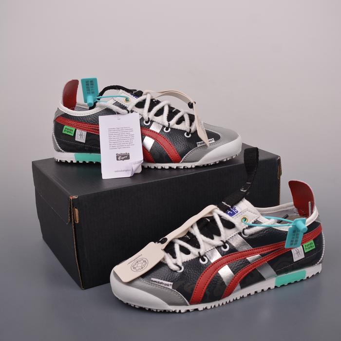 Murah NEW ARRIVAL OnitsukaTiger Mexico 66 Panda Prank Black Red Silver Premium