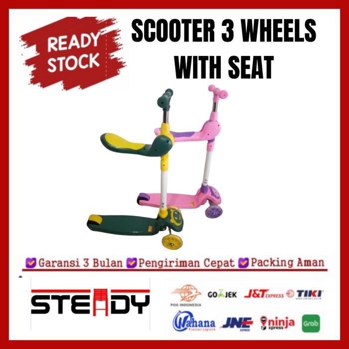 TERLARIS Scooter Kids Balance 3 Wheels Skuter Anak Dengan Kursi Roda Tiga Plastik Control READY