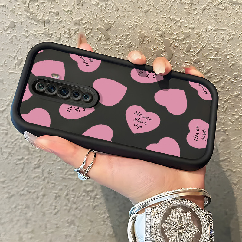 Casing Hp Untuk OPPO Reno 2F Reno 2Z Reno2 F Reno2 Z Case Hati merah muda Softcase Kesing Premium Ma