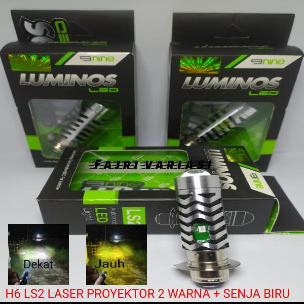 LAMPU LED DEPAN MOTOR H6 LS1 LASER HI LOW 30W LUMINOS AC DC 2WARNA
