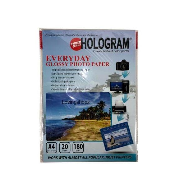 Kertas Foto Hologram A4 180 gsm , kertas foto A4 murah