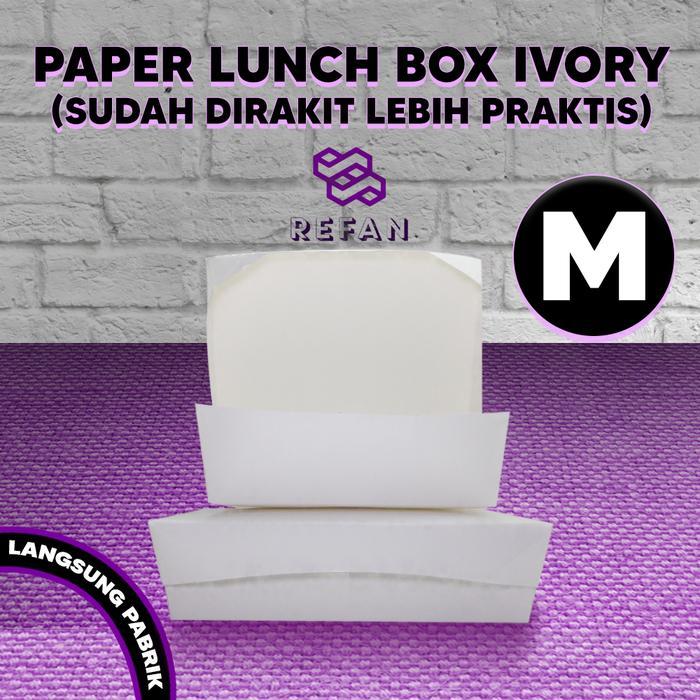 PAPER BOX LUNCH UKURAN M / PAPER LUNCH BOX SIZE M / PAPER BOX PREMIUM