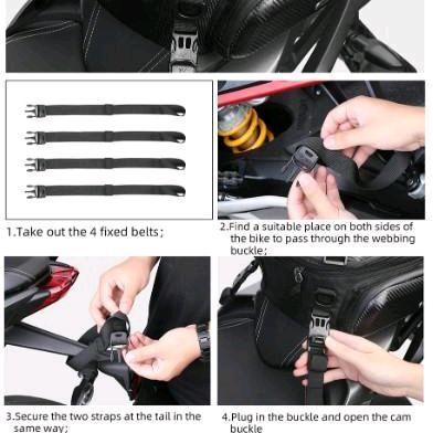 Tas Motor Belakang Rhinowalk Mtr4001 Hard Shell Tailbag Motorcycle 12-18L Waterproof
