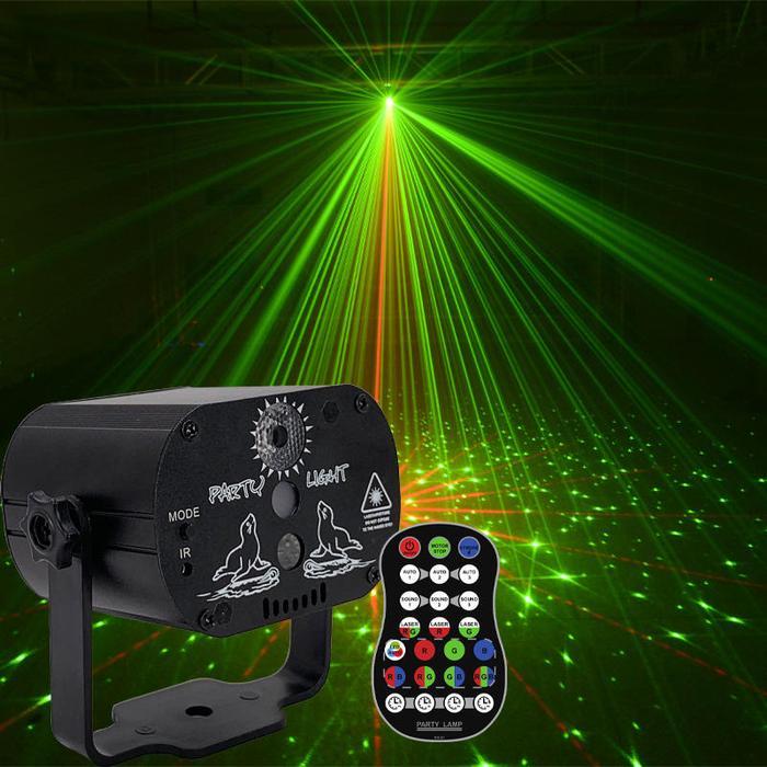 BERKUALITAS Lampu Laser Proyektor Disco Party Light RGB Lampu Disko Panggung RGB Mini DJ Disco Laser