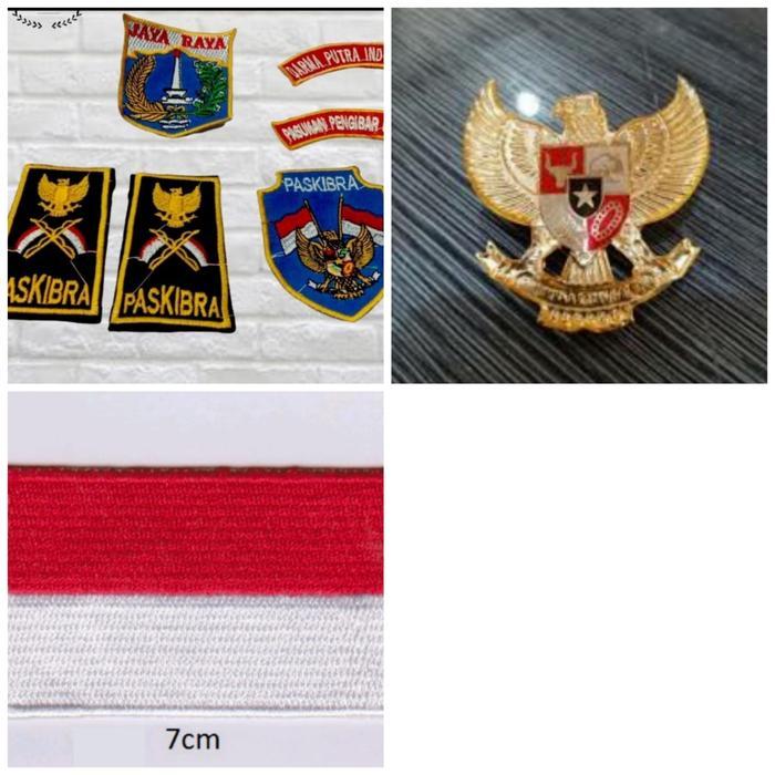 Siswya - Topi Paskibra / Set Bed / Bendera /Burung Garuda