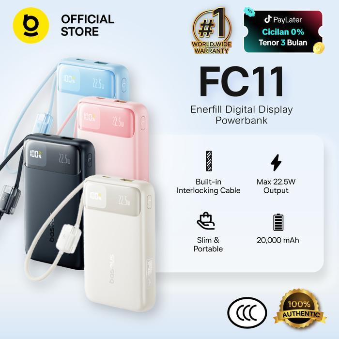 [Powerbank Ccc] Baseus Enerfill Fc11 10000Mah & 20000Mah 22.5W Fast Charging Power Bank With
