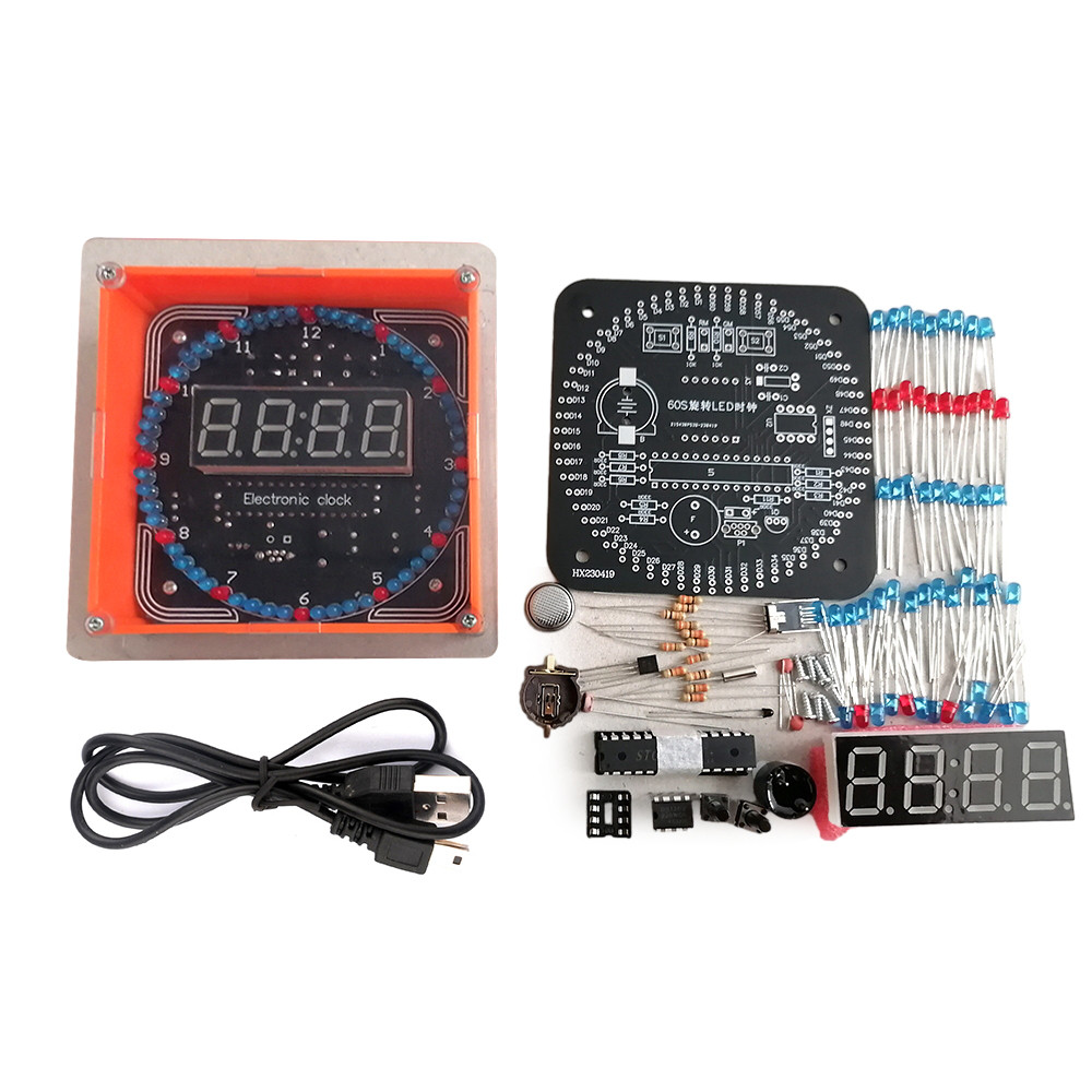 Digital DIY Electronic Clock Kit Digital LED Display Module Alarm Electronic Digital Clock Kit 51