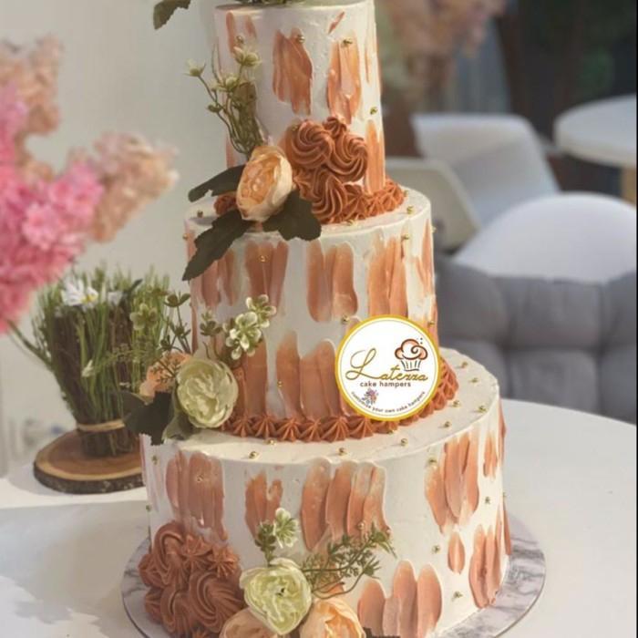 Three Tier Cake Cake mewah cake wedding cake 3 tingkat cake wedding susun dua korean cake kue susun