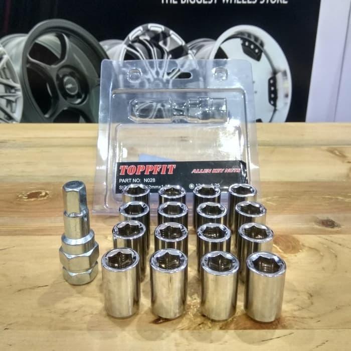 Lug Nut Baut Mur Seneka + Kunci L Universal Untuk Velg Racing Livina