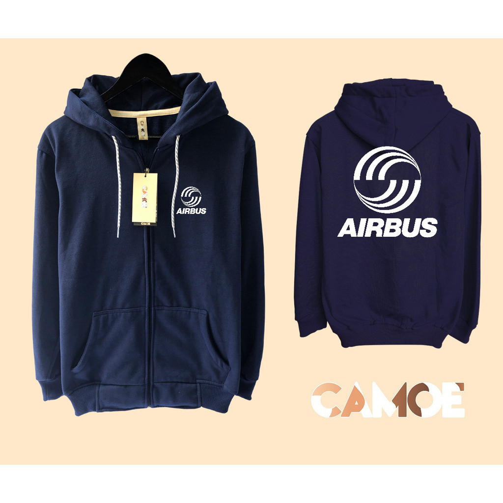 Jaket Hoodie Zipper Airbus Airplane Pesawat Terbang
