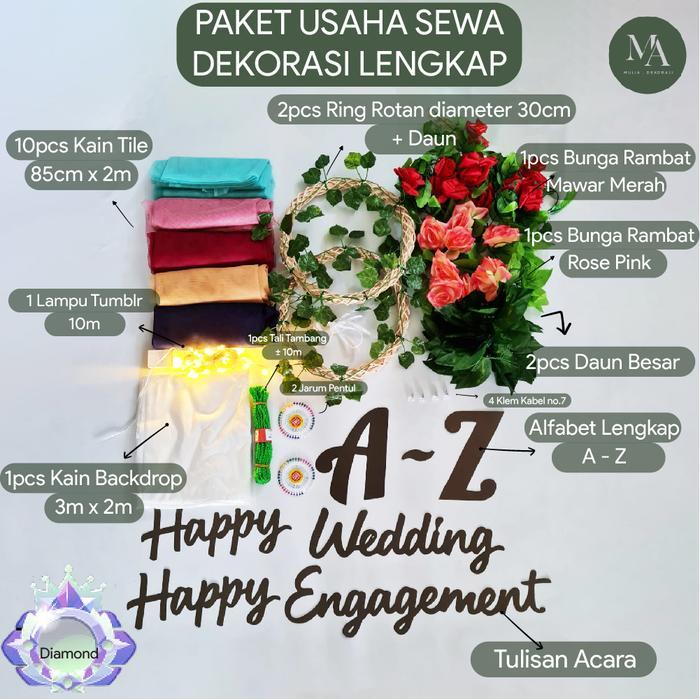 READY Paket Usaha Bisnis Jasa Sewa Dekorasi Backdrop Lamaran Nikahan Mulia