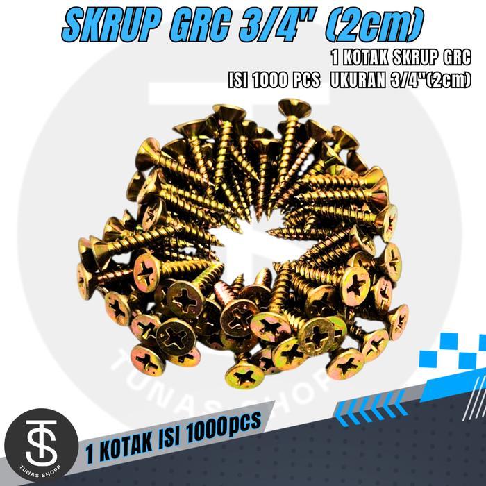 Sekrup Grc 3/4" (2Cm) 1 Kotak Isi 1000 Pcs / Sekrup Grc Ukuran 3/4 Inch / Sekrup Grc Tahan Karat /