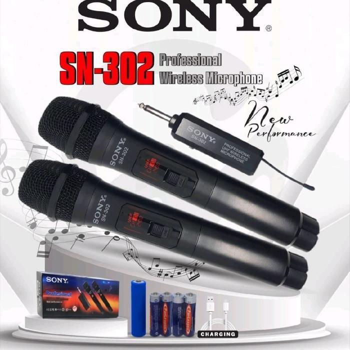 Premium Mic Microphone Mikrofon Wireless Sony Sn 301 (1 Mic) Sn 302 (2 Mic) Microhone Mic Mikrofon
