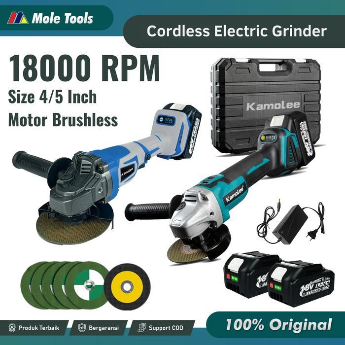 Promoo Kamolee Mesin gerinda Baterai Tangan Cordless Angle Grinder Mesin Gerinda Tangan - Mesin
