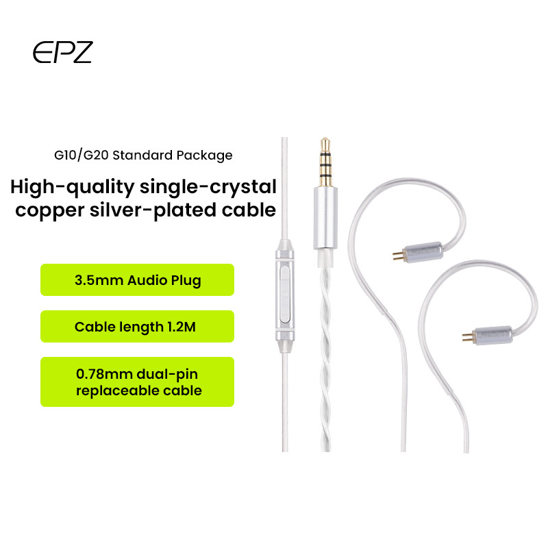 EPZ Standard Wiring Material G10/G20/G30/Q1 Pro Bluetooth Headphone Upgrade Cable with Microphone Co