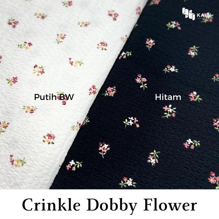 Bahan Kain Crinkle Dobby Flower 0,5 Meter