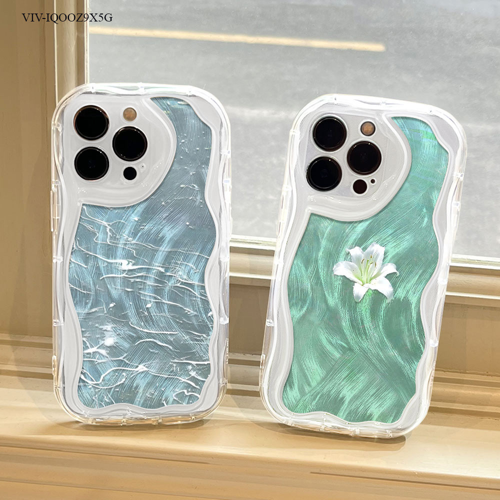UCUC Casing Hp Viral Creamy LargeTailed Fox Pattern Patch Phone Cover For iQOO Z9 Z9X 5G Soft Touch 
