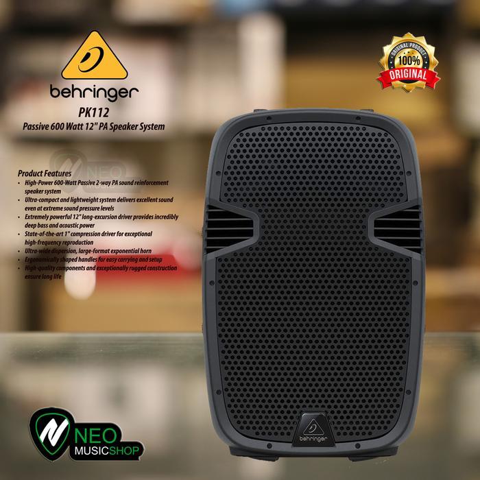 Behringer PK112 Passive 600 Watt 12" PA Speaker System
