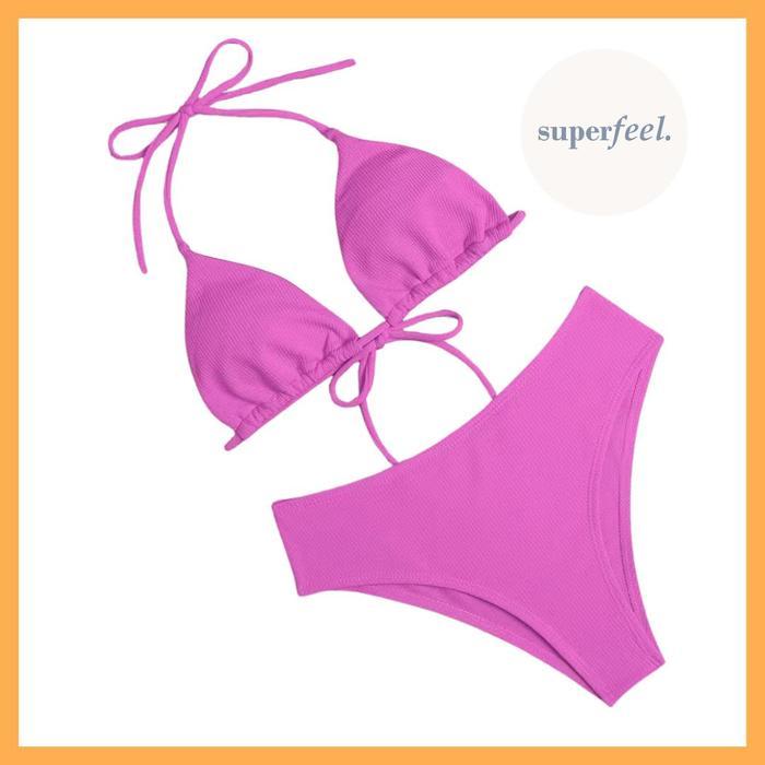 ELEGANT SFL SET LINGERIE WANITA PREMIUM SEKSI BIKINI BRA CUP CD THONG SEXY PEREMPUAN PANTAI LINJERI
