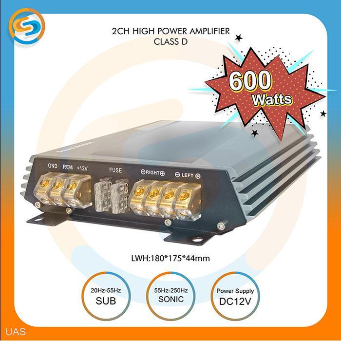 Power Amplifier 2 Channel Class D 600 Watts Uas