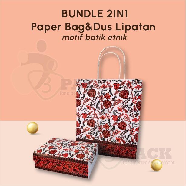 Box Dan Paper Bag Bundling Motif, Paper Bag Motif, Box Makanan Motif Termurah Terlaris