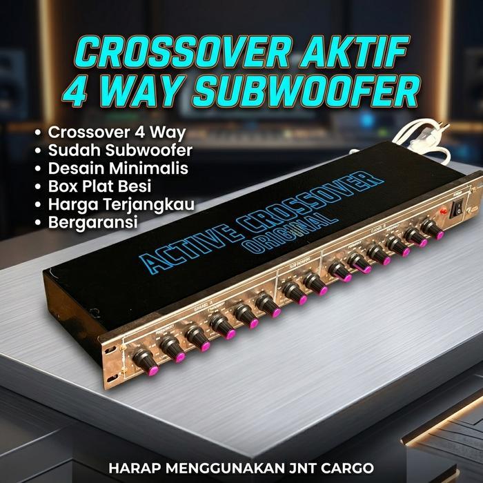 Crossover Aktif 4Way Subwoofer Audio Processor Crossover Sound System Balap Lapangan Box Besi Murah