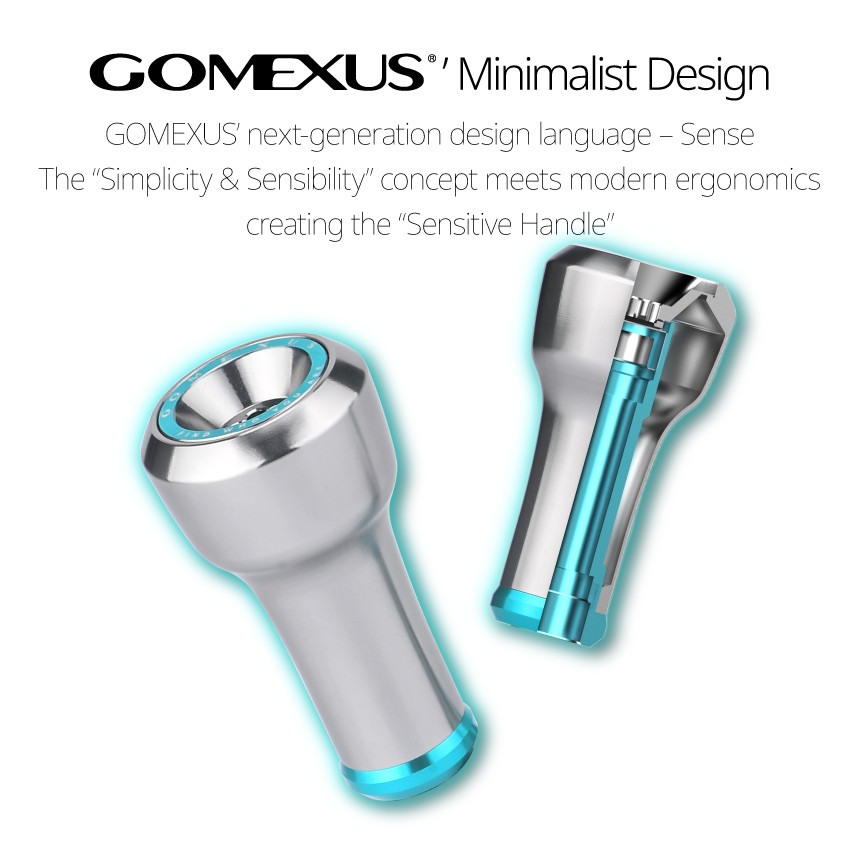 Gomexus 98mm Double Reel Handle with Aluminum Knob 20mm Sephia Vanford Dai Emeraldas Exsit Egging