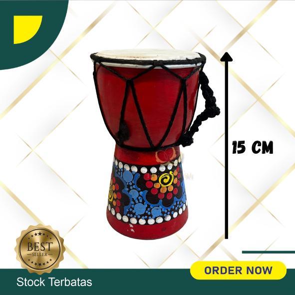 Gendang Jimbe Anak Hadroh Kayu Ukuran 15 Cm Jimbe Alat Musik Reggae Gendang Marawis