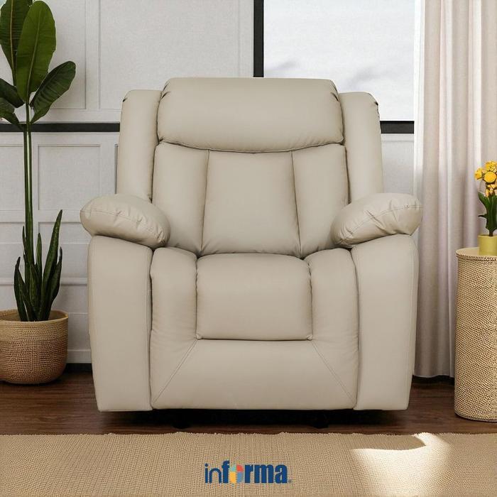 Informa Norton I I Sofa Recliner Rocking Kulit 1 Seater - Cokelat Kursi Santai Sofa Ruang Tamu Recli