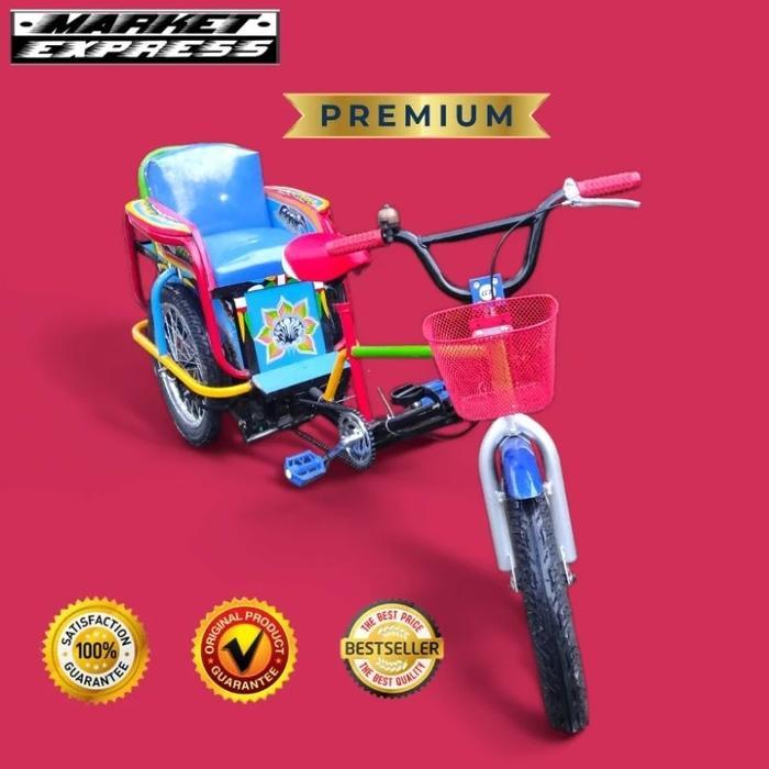 Beca Becak sepeda mini gowes anak tradisional Indonesia Ban sepeda