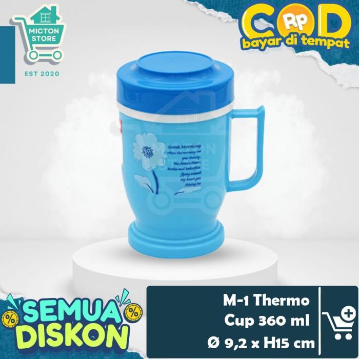 Bigton Lion Star M-1 Thermo Cup 360 Ml Gelas Termos Kecil Tutup Plastik Dingin Panas Minum Kopi Teh