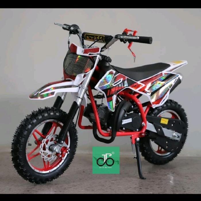 Medium Trail MiniMotor Trail 2tak 50cc Impala new Dual Knalpot