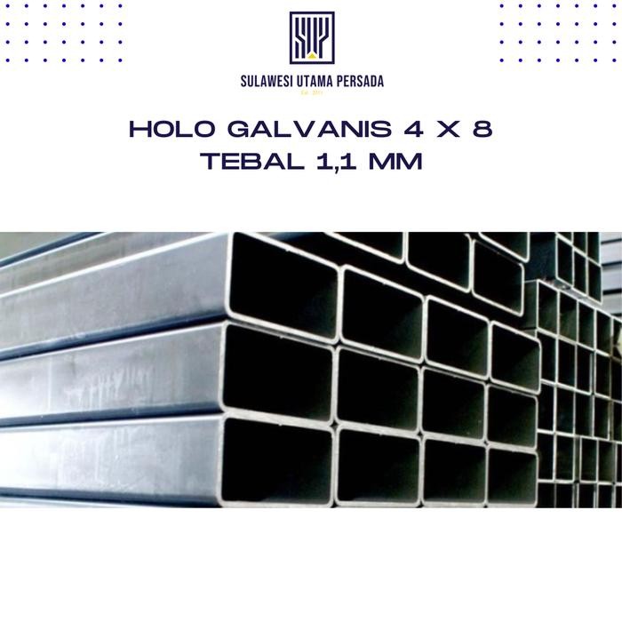 besi holo galvanis 4 x 8 tebal 1,1mm