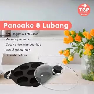 CETAKAN LOYANG PANCAKE MAKLOR CILOR TELUR 8 LUBANG DATAR IDOLA DAN TUTUP KACA