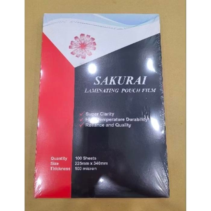 

Plastik Laminating Merk Sakurai Ukuran F4 isi 100 lembar
