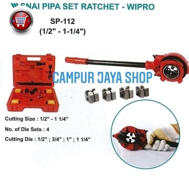 Senai Pipa Manual Wipro Heavy Duty 1/2"-1 1/4"/Snai Pipa Set Ratchet