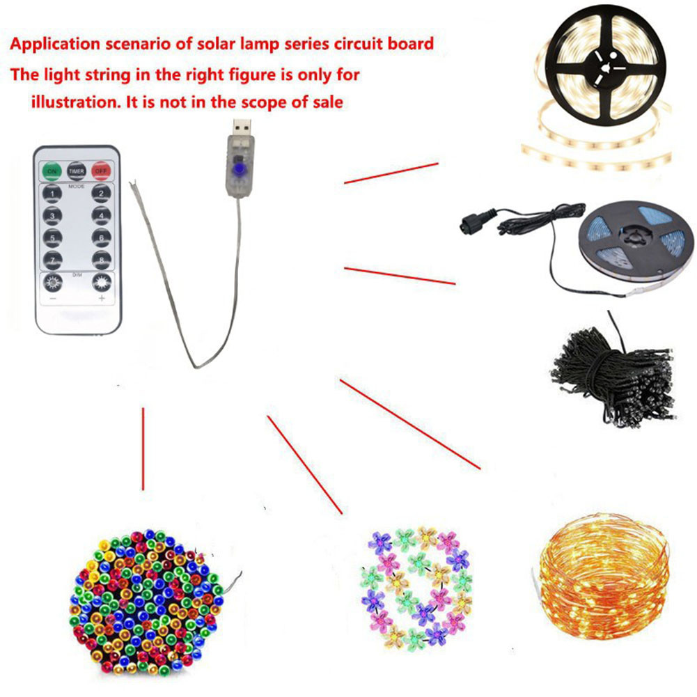 Practical LED Strip Light Remote Controller Dimmer 5V USB Circuit Board Christmas Home Party