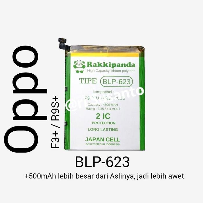 BATERAI RAKKIPANDA BLP623 FOR OPPO F3 PLUS / F3+ DOUBLE POWER