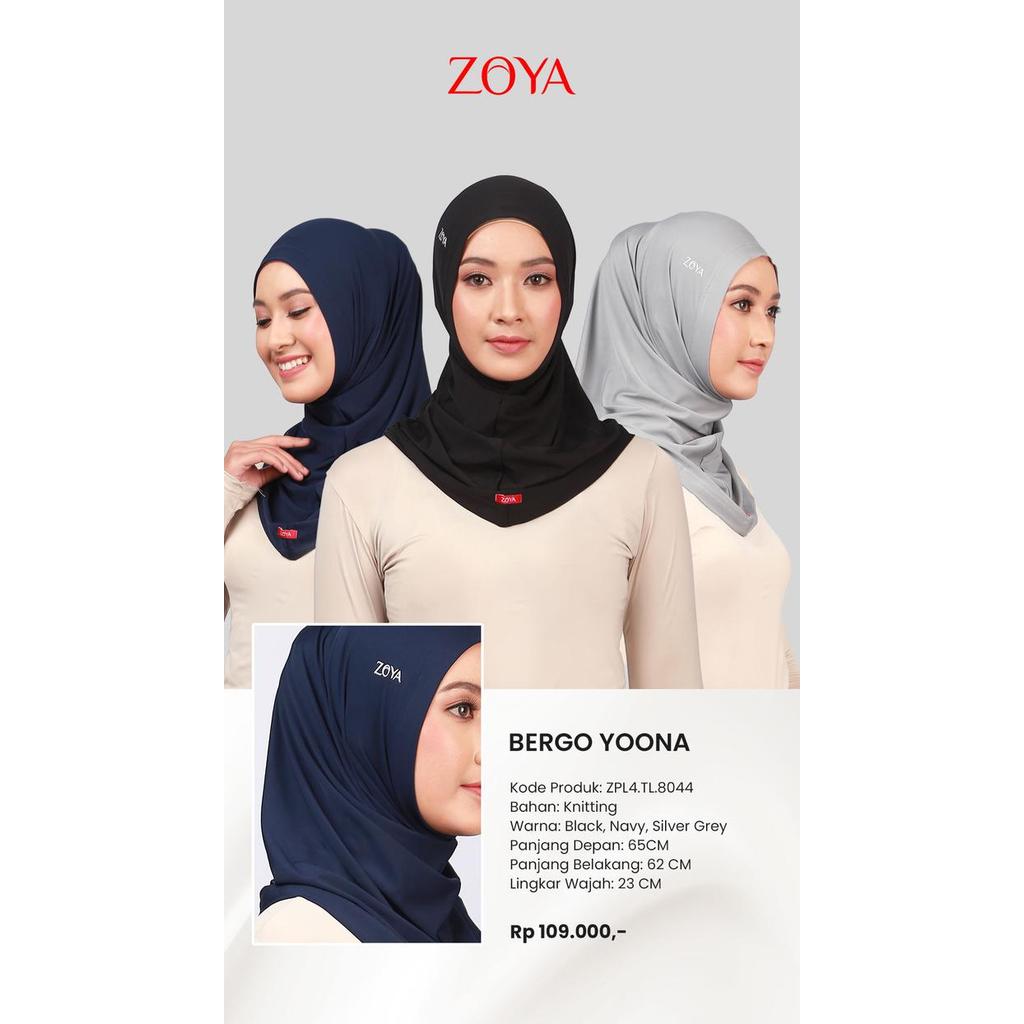 Zoya Bergo Yoona Kerudung Instan Hijab Jilbab Bergo Sporty