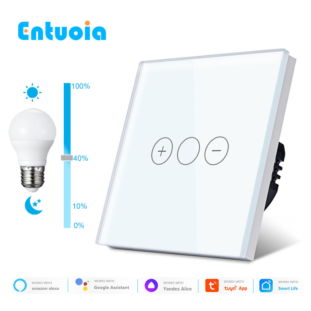 ENTUOIA Wifi Smart Wall Touch Light Dimmer Switch Smart Life Tuya APP