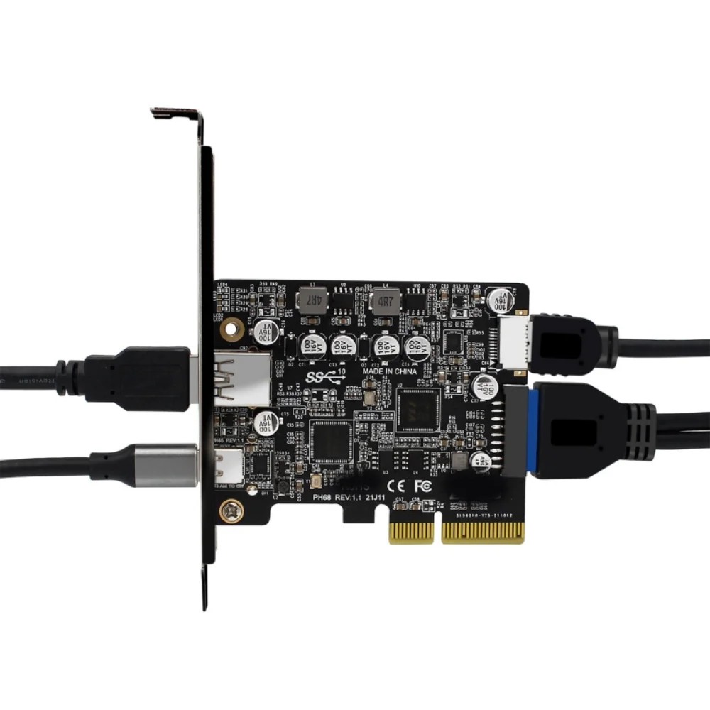 PCIE 3.0 To USB 3.2 Gen2 Type-C 10Gbps Data Transfer Quick Charge USB-C Controller PCI Express Type