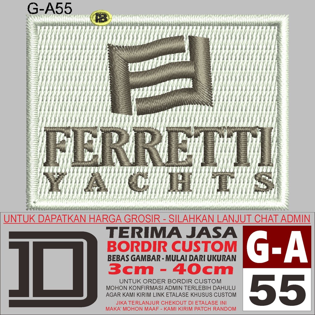 655 FERRETTI YACHTS - PATCH BORDIR LOGO EMBROIDERY ACC