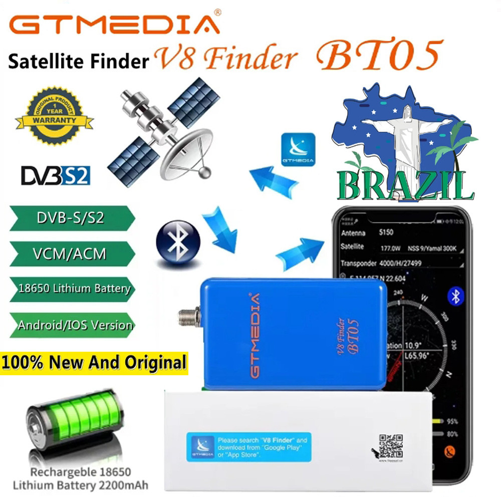 [Genuine]GTmedia V8 Finder BT05 DVB-S2 Mini Satellite Finder Support Android IOS Decoding Digital