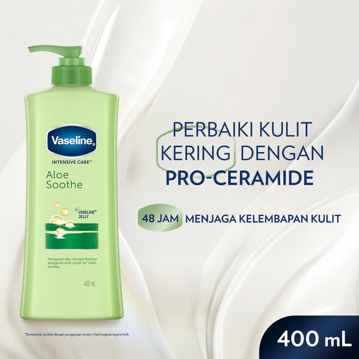i0cc- Vaseline Lotion Intensive Care Aloe Soothe 400Ml Twin Pack