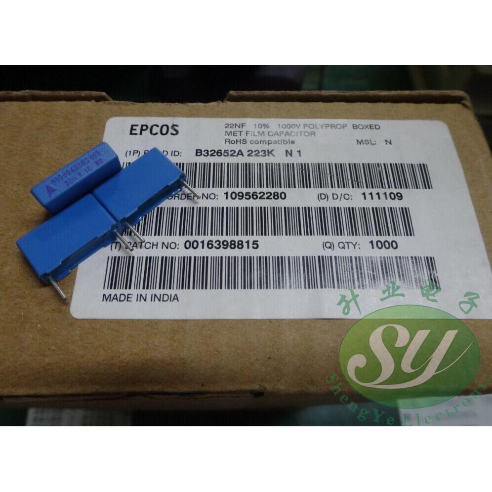 2019 Hot Sale 20Pcs/50Pcs Epcos 0.022Uf/1000V 22Nf 223 New 15Mm Film Capacitor B32652A223K Free