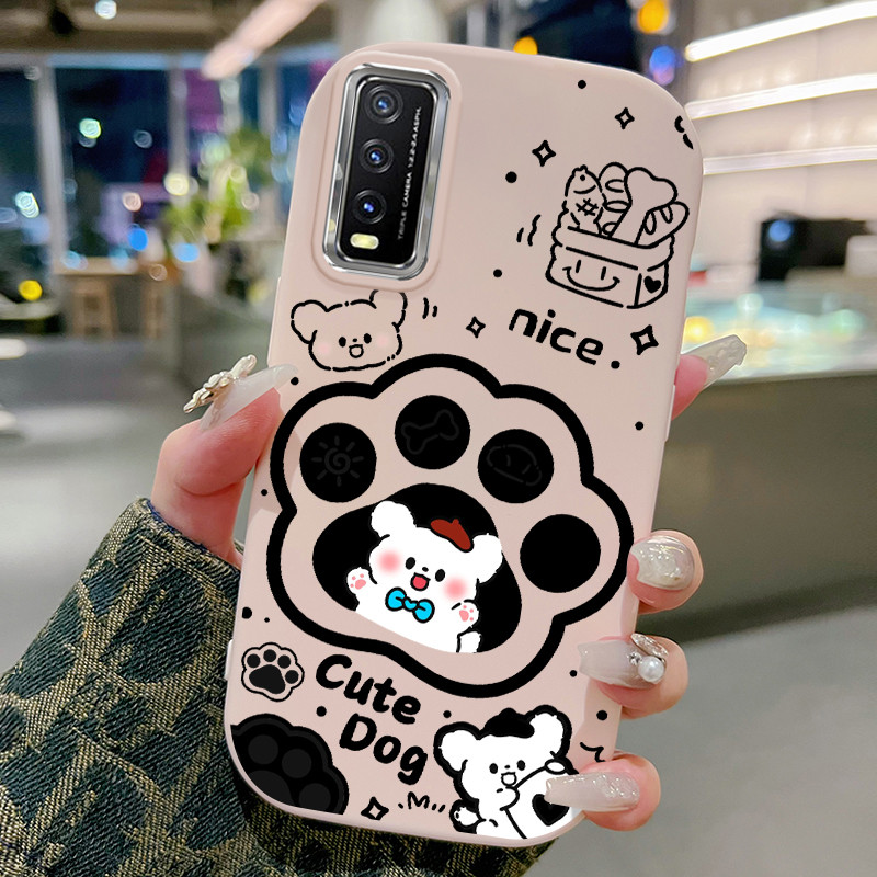 Casing Hp Untuk VIVO Y20 Y20i Y20s Y20T Y12s Y12a Case Cakar anjing yang lucu Kesing Jelly Cesing bu