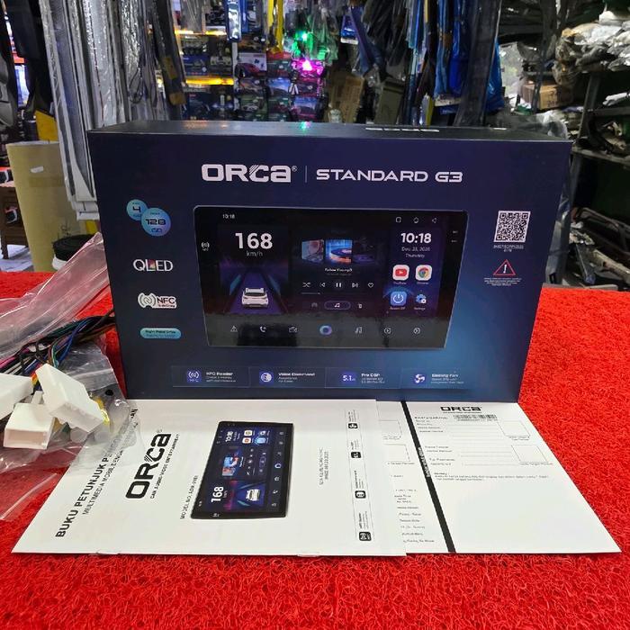 Head Unit Android ORCA STANDARD G3 ADR-9988 NFC 4GB+128GB QLED 10.1 in terlaris