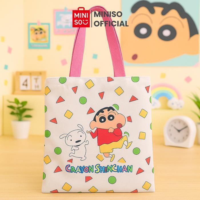 TERPERCAYA MINISO Crayon Shinchan Collection Shopping Bag Tas Belanja Tote Bag Shinchan